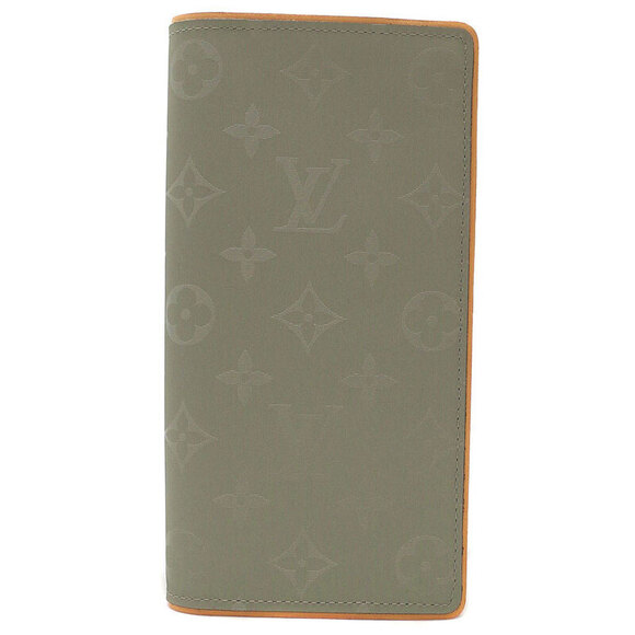 Louis Vuitton Monogram Portefeuille Brazza Long Wallet Brown  Louis Vuitton Monogram Titanium Portefeuille Brazza Bi fold Long Wallet